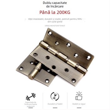 Balama de ușă cu rulmenți, oțel inoxidabil, finisaj lucios/placare, design îngroșat, stil modern minimalist