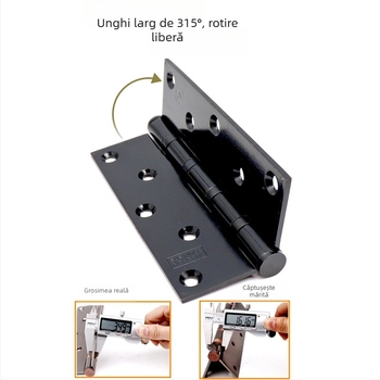 Balama de ușă cu rulmenți, oțel inoxidabil, finisaj lucios/placare, design îngroșat, stil modern minimalist