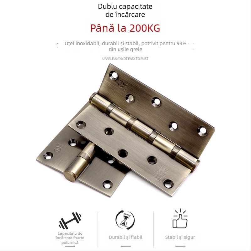 Balama de ușă cu rulmenți, oțel inoxidabil, finisaj lucios/placare, design îngroșat, stil modern minimalist