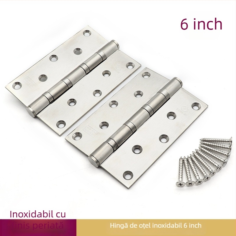 Balama de ușă cu rulmenți, oțel inoxidabil, finisaj lucios/placare, design îngroșat, stil modern minimalist