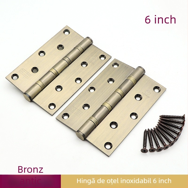 Balama de ușă cu rulmenți, oțel inoxidabil, finisaj lucios/placare, design îngroșat, stil modern minimalist