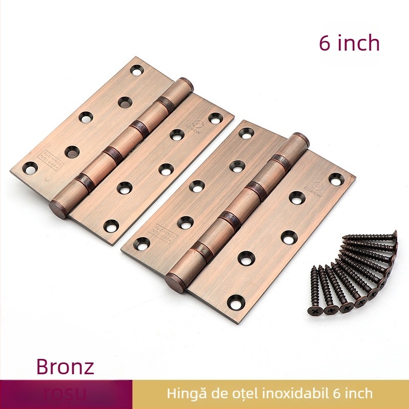 Balama de ușă cu rulmenți, oțel inoxidabil, finisaj lucios/placare, design îngroșat, stil modern minimalist