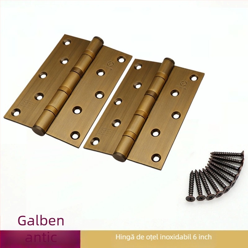 Balama de ușă cu rulmenți, oțel inoxidabil, finisaj lucios/placare, design îngroșat, stil modern minimalist