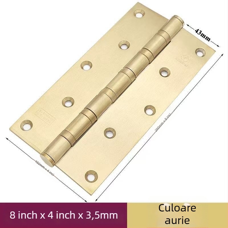 Balama de ușă cu rulmenți, oțel inoxidabil, finisaj lucios/placare, design îngroșat, stil modern minimalist