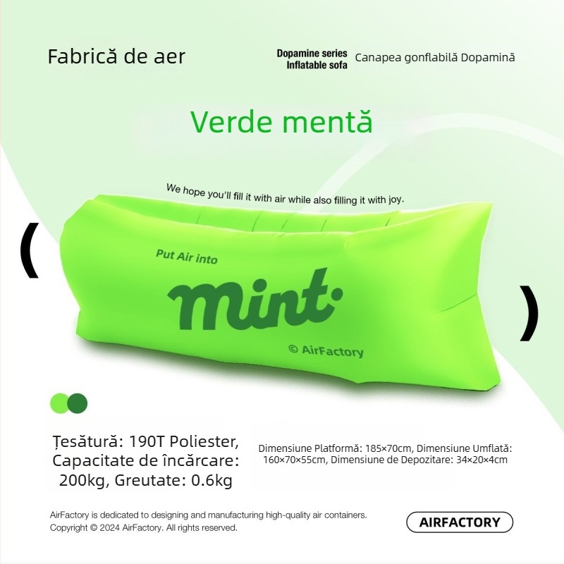 Canapea gonflabilă de exterior, suprafață din pânză Oxford, greutate 700 g, capacitate de încărcare 200 kg, portabilă pentru camping, brand one-half