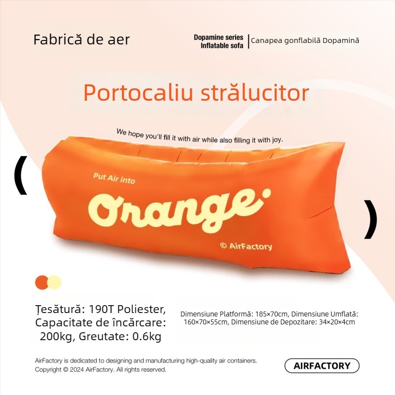 Canapea gonflabilă de exterior, suprafață din pânză Oxford, greutate 700 g, capacitate de încărcare 200 kg, portabilă pentru camping, brand one-half