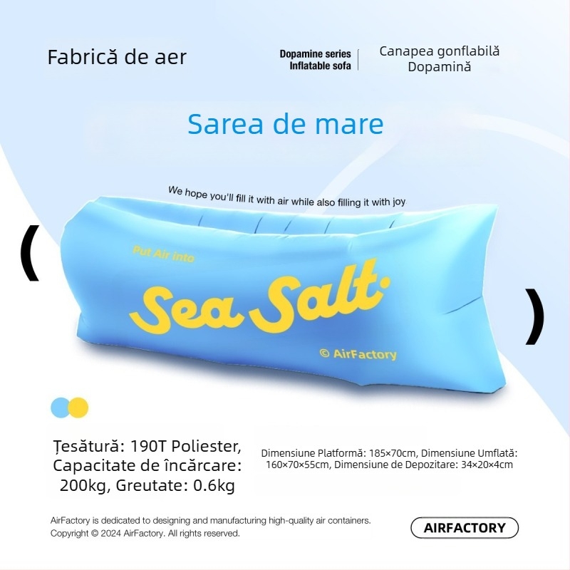 Canapea gonflabilă de exterior, suprafață din pânză Oxford, greutate 700 g, capacitate de încărcare 200 kg, portabilă pentru camping, brand one-half