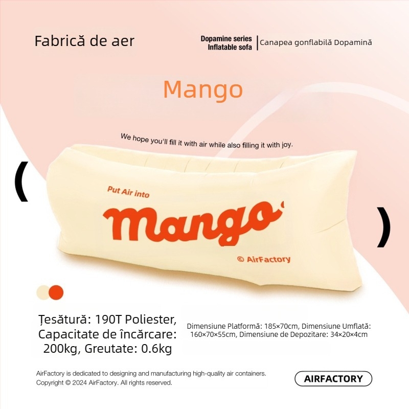 Canapea gonflabilă de exterior, suprafață din pânză Oxford, greutate 700 g, capacitate de încărcare 200 kg, portabilă pentru camping, brand one-half