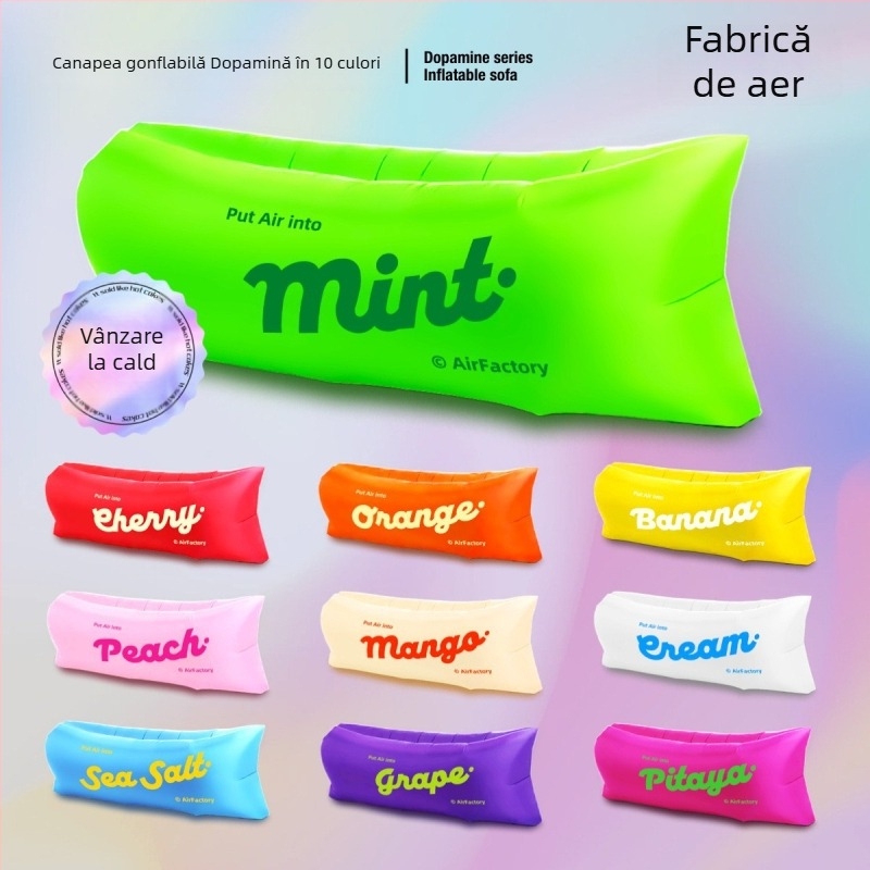 Canapea gonflabilă de exterior, suprafață din pânză Oxford, greutate 700 g, capacitate de încărcare 200 kg, portabilă pentru camping, brand one-half