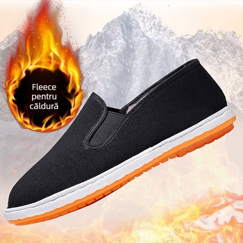 Pantofi casual unisex din bumbac, slip-on, pentru iarnă, cu talpă din plastic