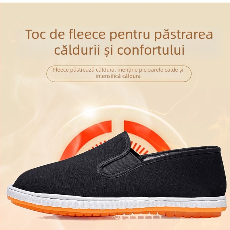 Pantofi casual unisex din bumbac, slip-on, pentru iarnă, cu talpă din plastic