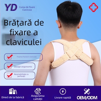Bandă de fixare a claviculei cu corecție a posturii în formă de 8, material compozit cu părți plastice și Velcro, brand Indi, producător Hengshui Yingdi, garanție 3 luni