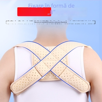 Bandă de fixare a claviculei cu corecție a posturii în formă de 8, material compozit cu părți plastice și Velcro, brand Indi, producător Hengshui Yingdi, garanție 3 luni