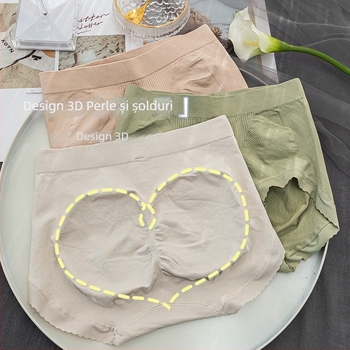 Chiloți triunghi pentru femei, talie medie, din nailon, fără cusături, respirabili, antibacterieni, cu modelare a corpului și ridicare a șoldurilor