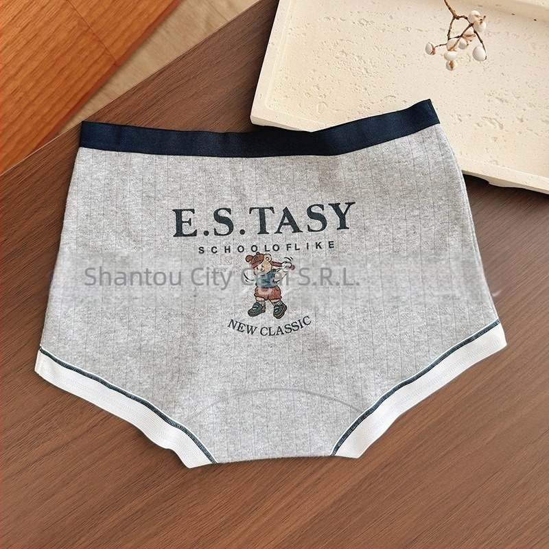 Boxer briefs din bumbac pentru femei, talie medie, țesătură tricotată, respirabile și antibacteriene, cu susținere pentru fese