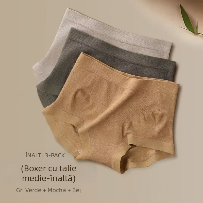 Boxeri de femei din modal, talie medie-înaltă, elastici și respirabili, cu 80–90% modal și căptușeală din viscoză