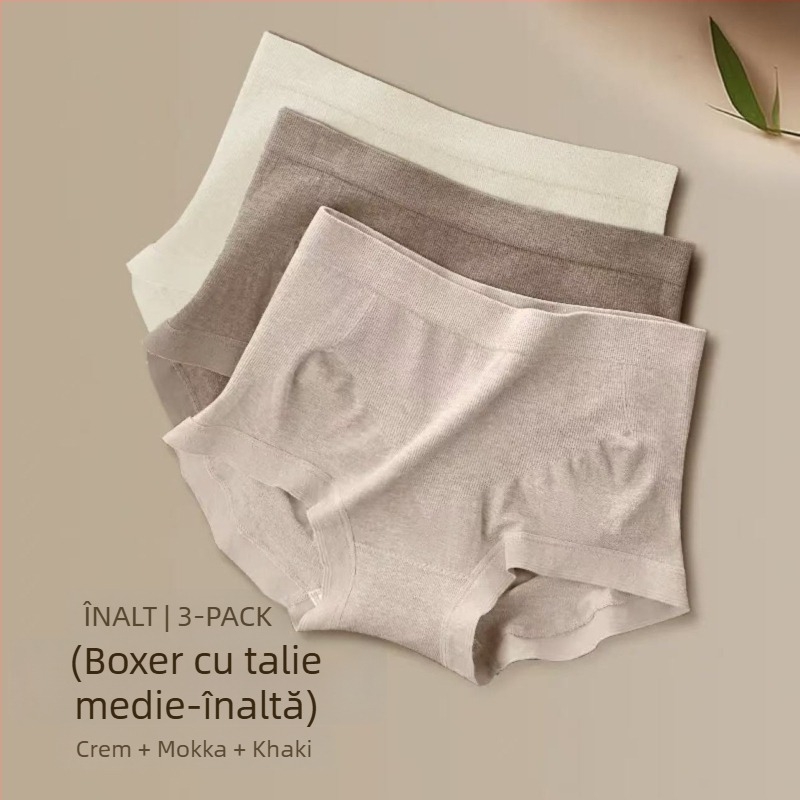 Boxeri de femei din modal, talie medie-înaltă, elastici și respirabili, cu 80–90% modal și căptușeală din viscoză