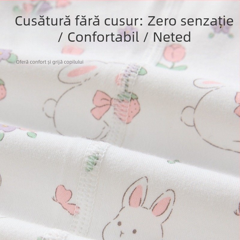 Top de toamnă-primăvară din bumbac, 100% bumbac, guler rotund, pentru fete 1–3 ani, fără glugă