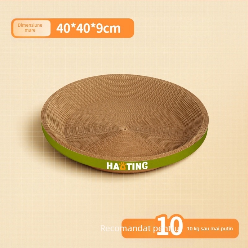 Placă de zgâriere pentru pisici cu vizuină rotundă din hârtie ondulată