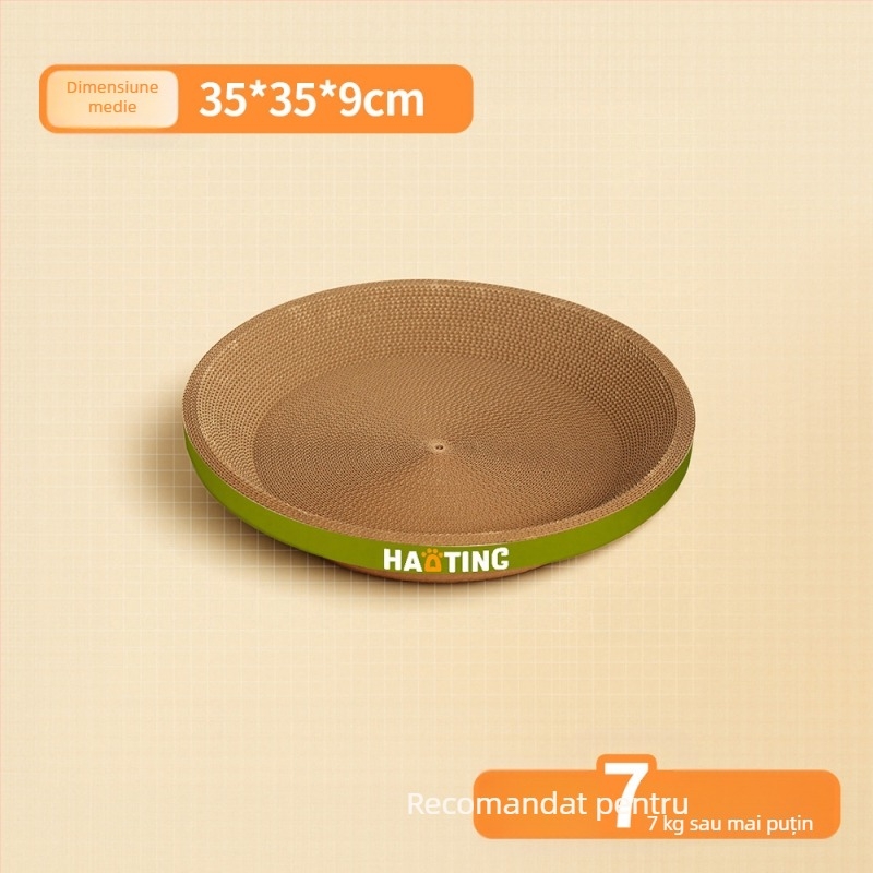 Placă de zgâriere pentru pisici cu vizuină rotundă din hârtie ondulată