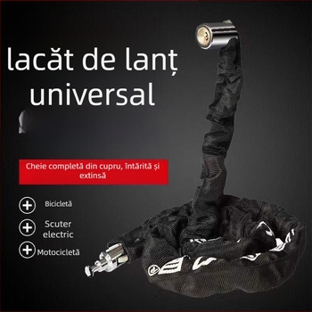 Jiuxing Lacăt cu Lanț cu husă din pânză – Cupru, Lacăt pentru Vehicul, Stil Modern Minimalist