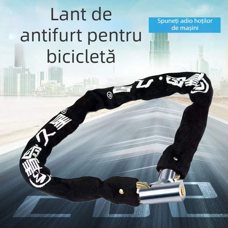 Jiuxing Lacăt cu Lanț cu husă din pânză – Cupru, Lacăt pentru Vehicul, Stil Modern Minimalist