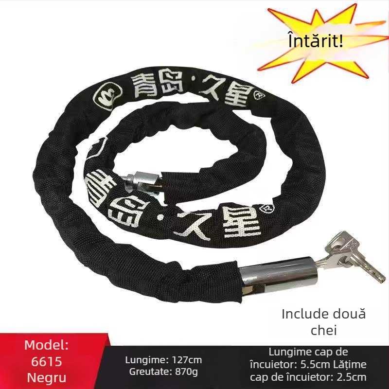 Jiuxing Lacăt cu Lanț cu husă din pânză – Cupru, Lacăt pentru Vehicul, Stil Modern Minimalist