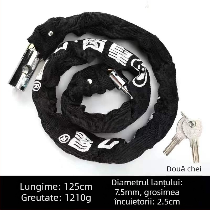 Jiuxing Lacăt cu Lanț cu husă din pânză – Cupru, Lacăt pentru Vehicul, Stil Modern Minimalist