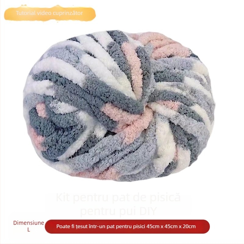 Cuib circular pentru animale din lână, semiînchis, respirabil, pentru interior, potrivit pentru pisici și câini