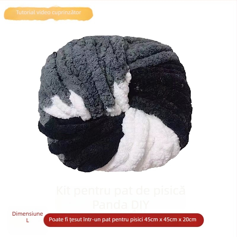 Cuib circular pentru animale din lână, semiînchis, respirabil, pentru interior, potrivit pentru pisici și câini