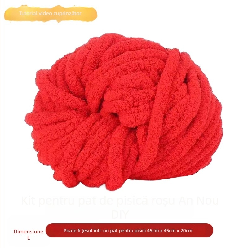 Cuib circular pentru animale din lână, semiînchis, respirabil, pentru interior, potrivit pentru pisici și câini