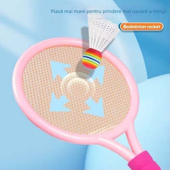 Set de rachete badminton și tenis cu șnururi din poliester, 95–100 g, duritate moderată, pentru utilizare în interior și exterior