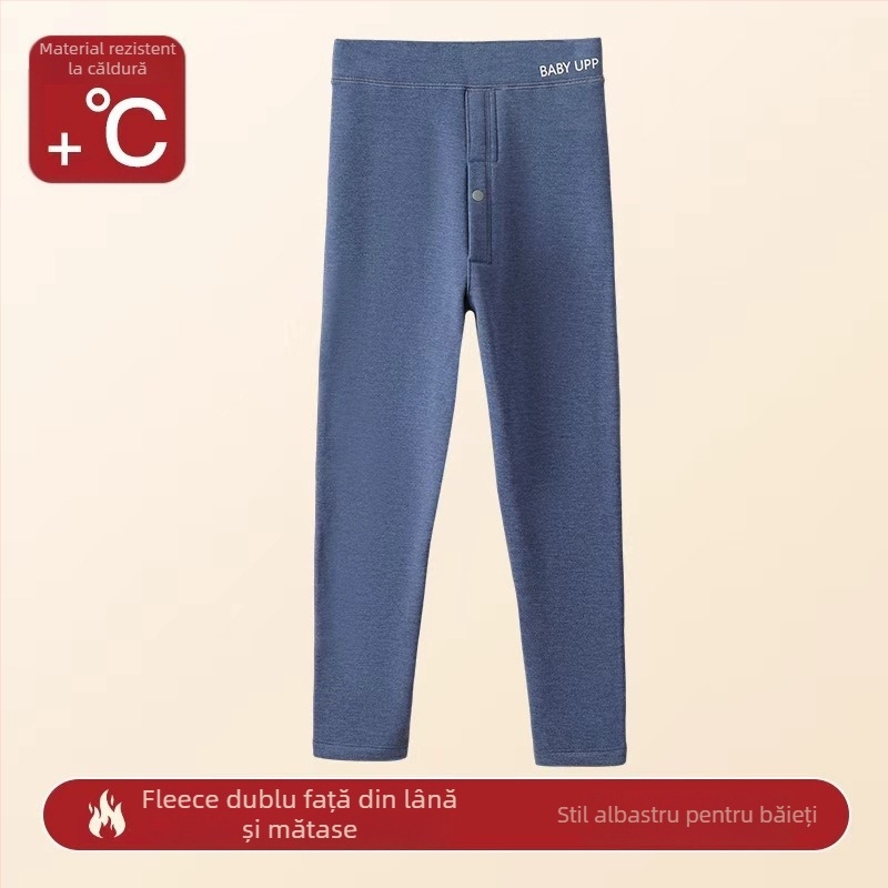 Pantaloni termici pentru bază pentru băieți, iarnă, 90% poliester, talie înaltă, pentru copii peste 8 ani