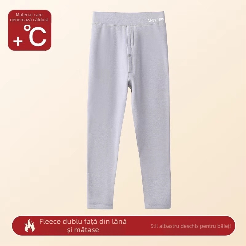 Pantaloni termici pentru bază pentru băieți, iarnă, 90% poliester, talie înaltă, pentru copii peste 8 ani