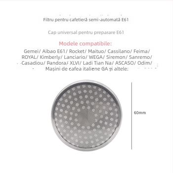 Mașină de espresso: cap de preparare cu distribuție a apei, ecran-filtru; oțel inoxidabil 304, design modern minimalist, stil simplu