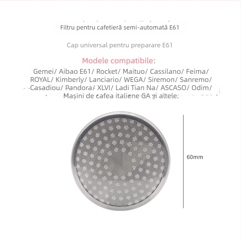 Mașină de espresso: cap de preparare cu distribuție a apei, ecran-filtru; oțel inoxidabil 304, design modern minimalist, stil simplu