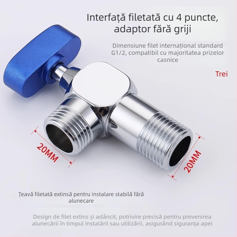 Supapă unghiulară, oțel inoxidabil 304, instalare rotativă, pentru sistem de apă caldă, greutate netă 150 g