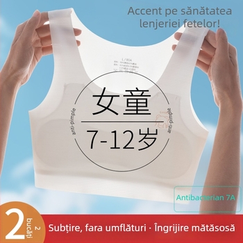 Sutien-vest pentru fete din nylon, cu cupă completă, cupă ușor modelată, 9–13 ani, bretele fixe în dublu, căptușeală din viscose