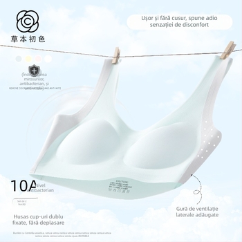 Sutien pentru fete, stil vestă, nailon, cupă completă, cupe subțiri modelate cu burete, bretele fixe duble, pentru vârsta 12–15 ani