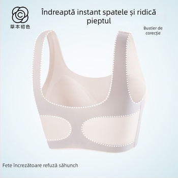 Sutien pentru fete, stil vestă, nailon, cupă completă, cupe subțiri modelate cu burete, bretele fixe duble, pentru vârsta 12–15 ani