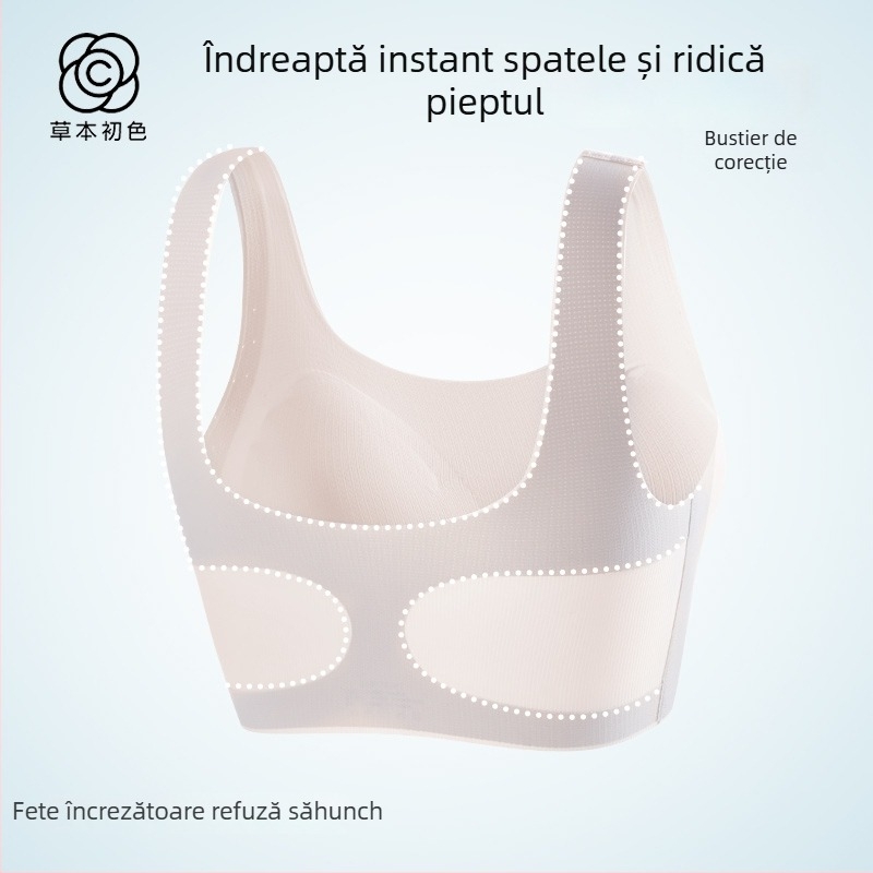 Sutien pentru fete, stil vestă, nailon, cupă completă, cupe subțiri modelate cu burete, bretele fixe duble, pentru vârsta 12–15 ani