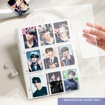 Album de carduri cu pagini interioare cu grilă de nouă căsuțe pentru cărți poștale și depozitare bilete