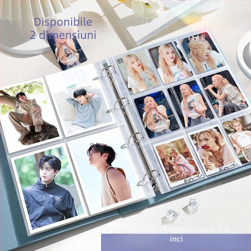 Album de carduri cu pagini interioare cu grilă de nouă căsuțe pentru cărți poștale și depozitare bilete