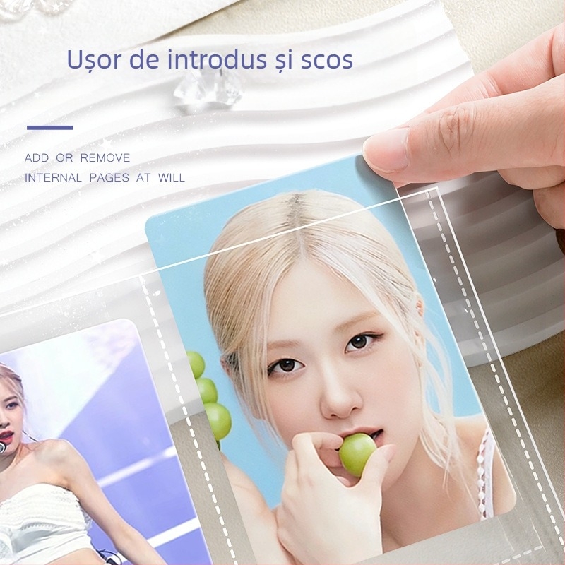 Album de carduri cu pagini interioare cu grilă de nouă căsuțe pentru cărți poștale și depozitare bilete