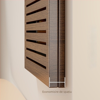 Acoperire decorativă din lemn pentru tablou de joasă tensiune, în cadru din lemn, fără găuri, pentru contoare și cutii de cablu, decor mural în stil minimalist modern