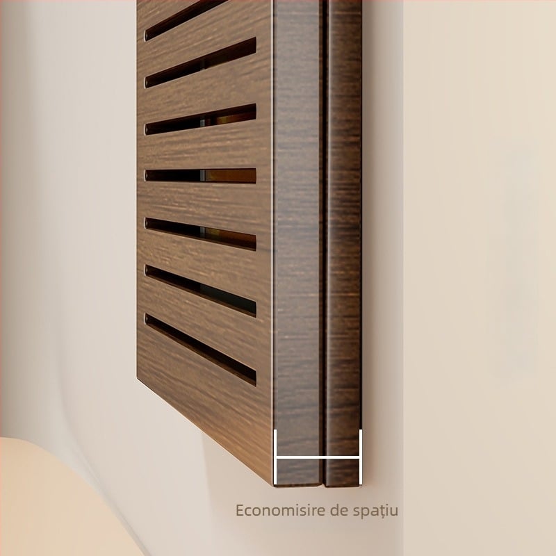 Acoperire decorativă din lemn pentru tablou de joasă tensiune, în cadru din lemn, fără găuri, pentru contoare și cutii de cablu, decor mural în stil minimalist modern