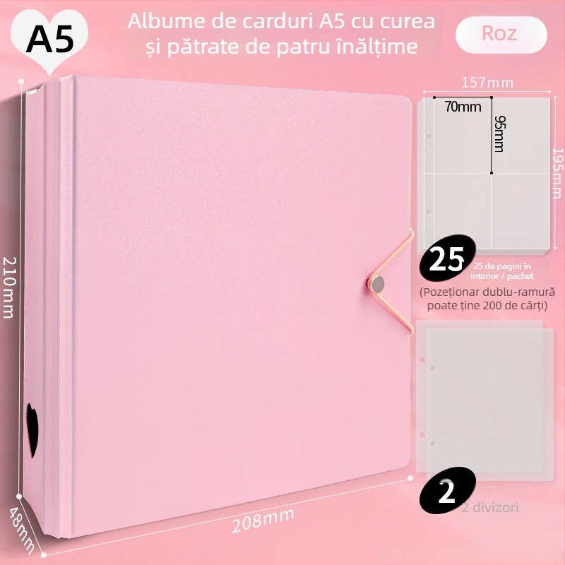 Album foto cu pagini detașabile pentru copii, copertă PP, logo imprimat, personalizare procesare