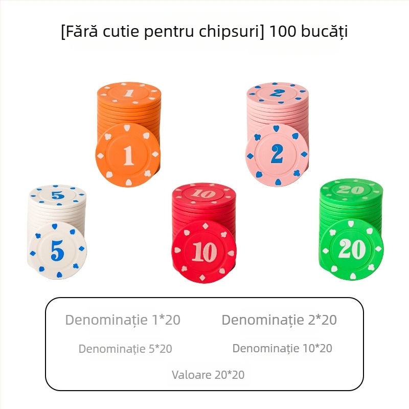 Chip pentru Mahjong și sălile de jocuri - Chipuri Texas Hold'em poker, plastic PS, brand Bairuo, cod 222, origine Ningbo, Zhejiang