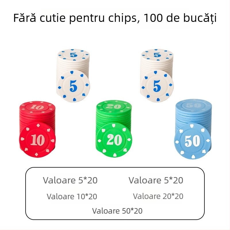 Chip pentru Mahjong și sălile de jocuri - Chipuri Texas Hold'em poker, plastic PS, brand Bairuo, cod 222, origine Ningbo, Zhejiang