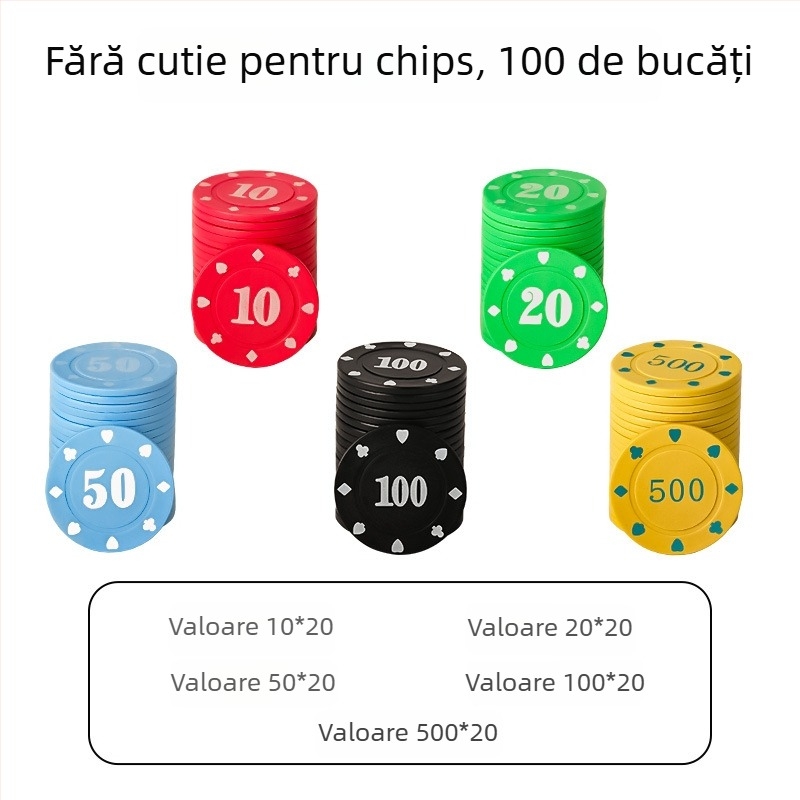 Chip pentru Mahjong și sălile de jocuri - Chipuri Texas Hold'em poker, plastic PS, brand Bairuo, cod 222, origine Ningbo, Zhejiang